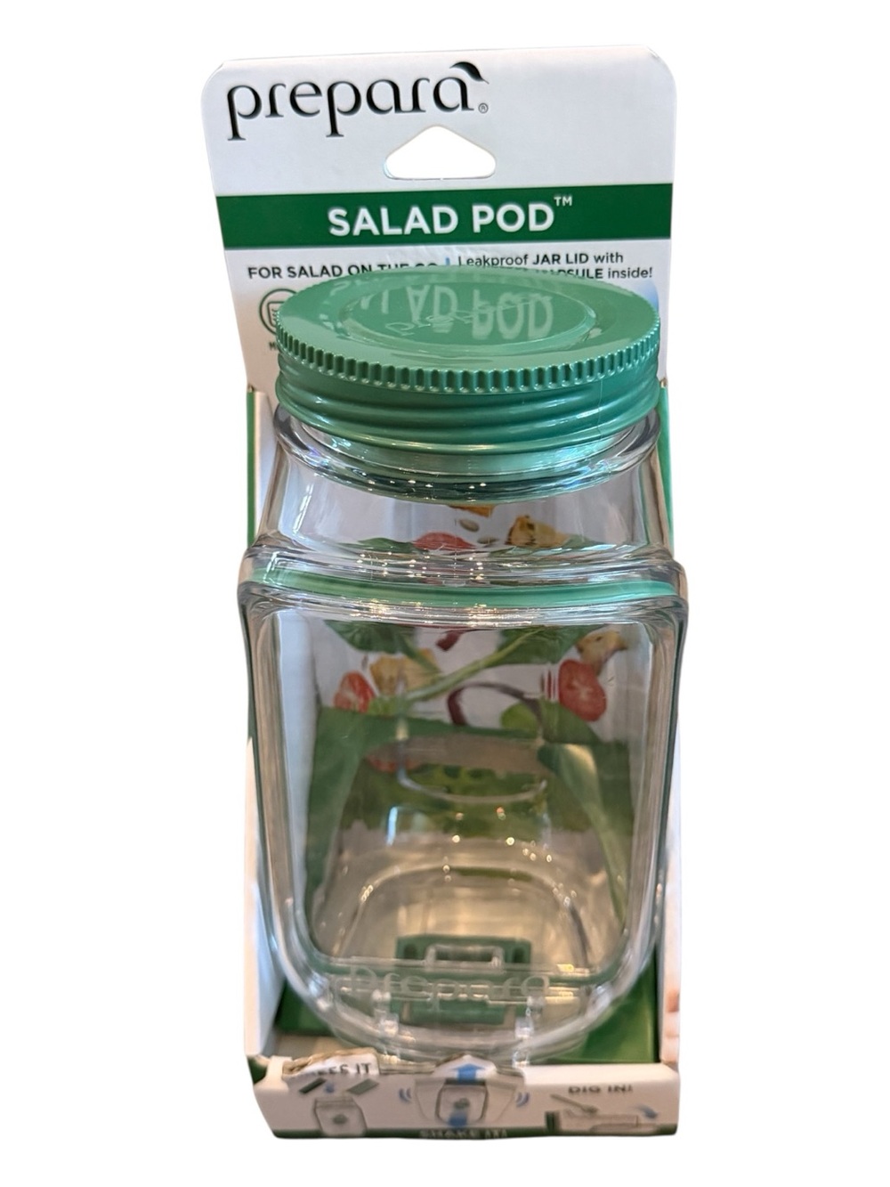 Prepara Salad Pod Leakproof Jar Lid in Green